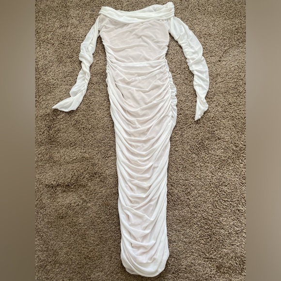 FASHION NOVA rushed mesh white dress. - Picture 3 of 3